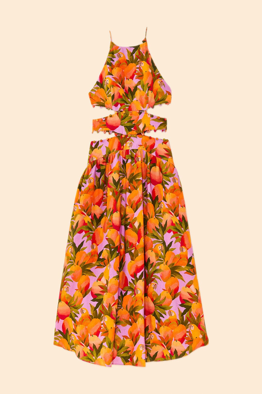 Lilac Mango Macaws Midi Dress