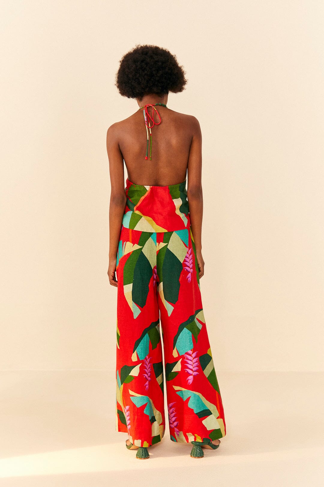 Red Heliconia Crop Top