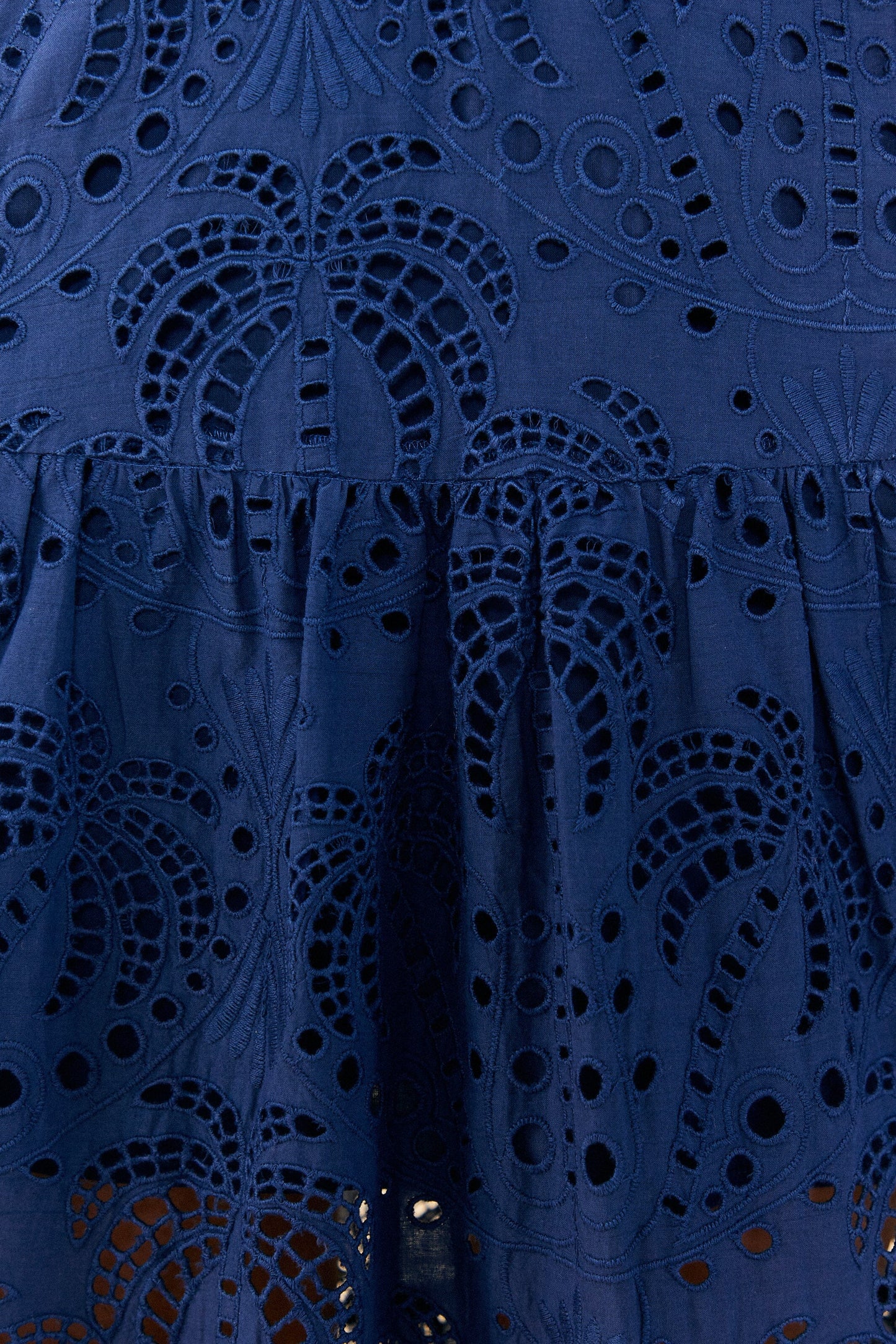 Deep Blue Palm Tree Richelieu Midi Dress