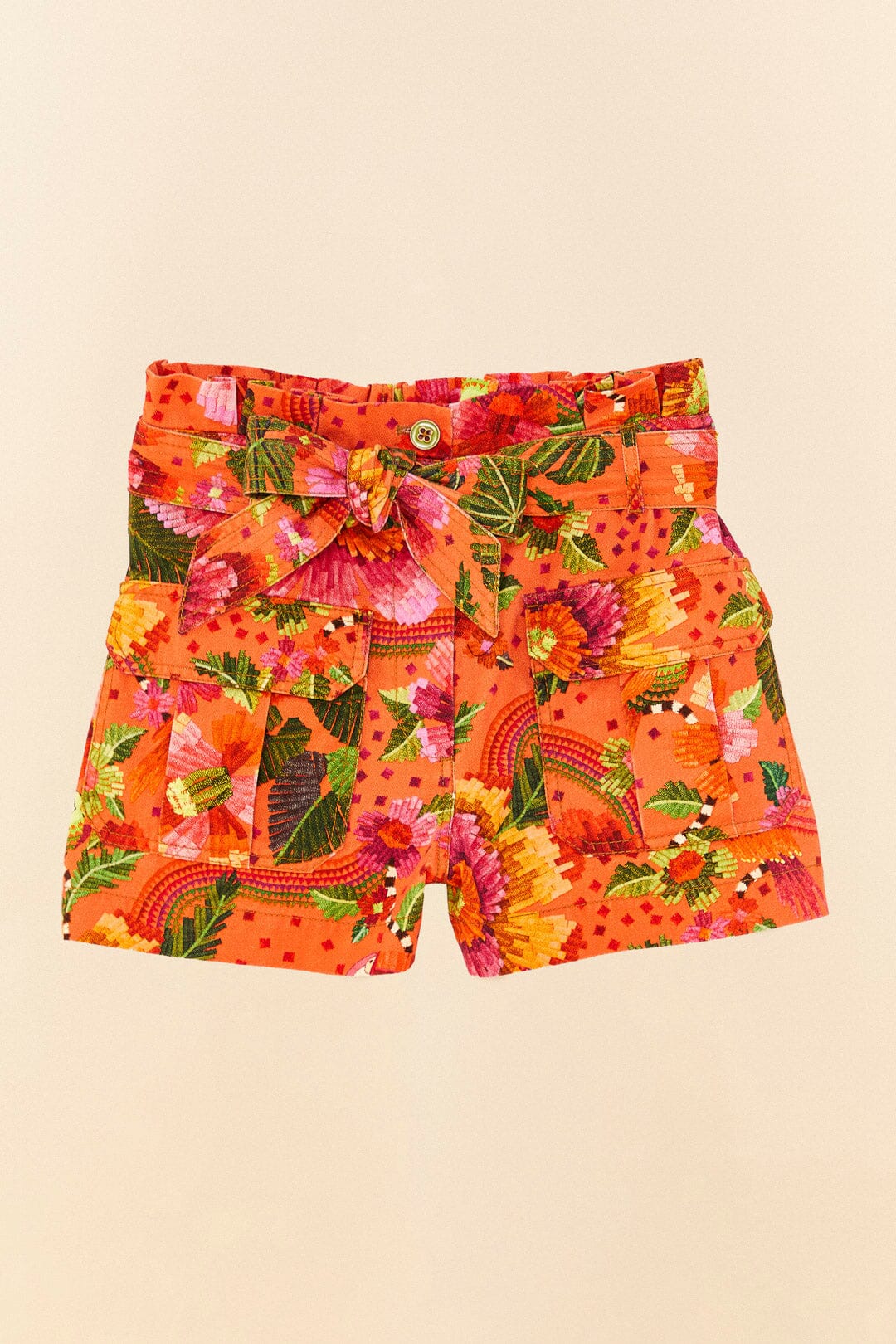 Orange Blooming Garden Shorts