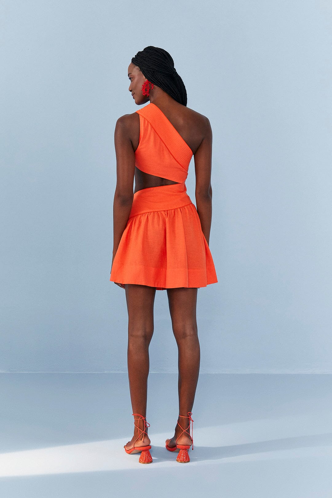 Orange One Shoulder Mini Dress