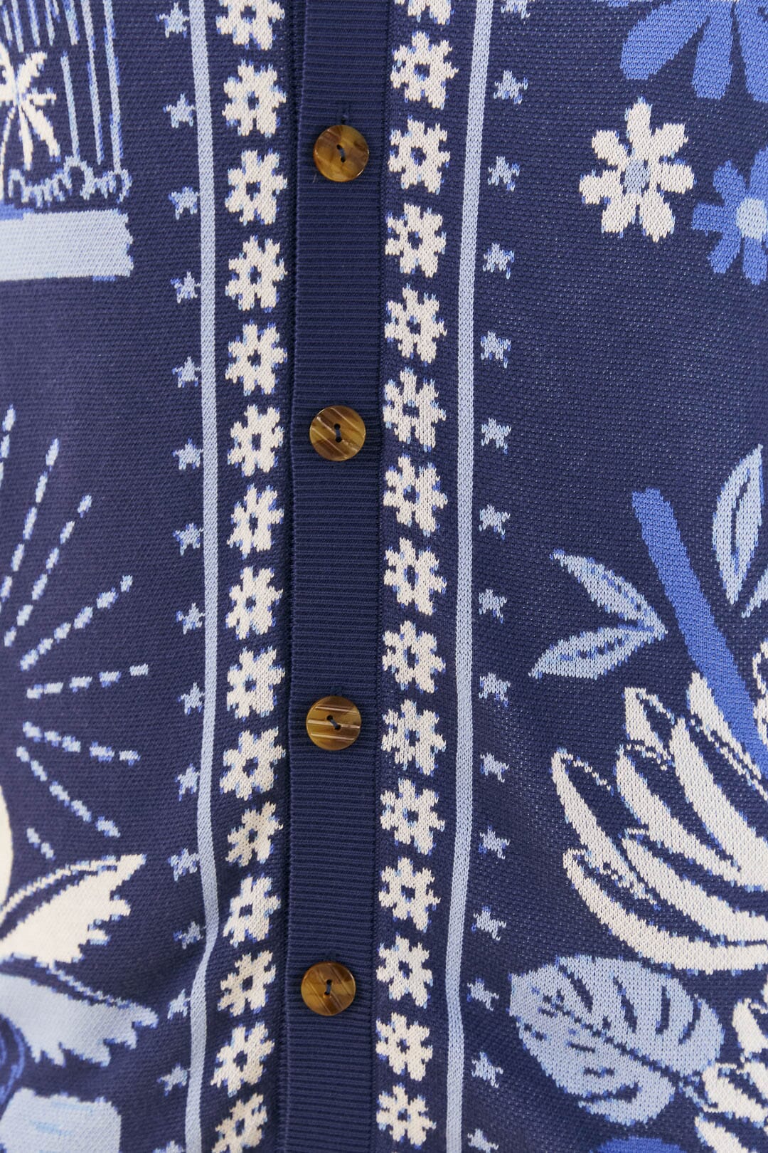 Blue Rio Tiles Lenzing™ Ecovero™ Viscose Knit Shirt