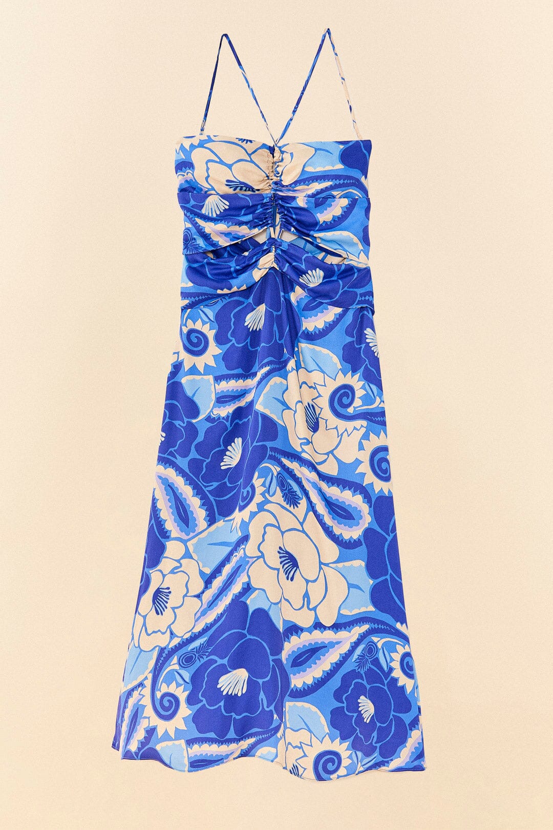 Blue Tropical Groove Lenzing™ Ecovero™ Viscose Midi Dress