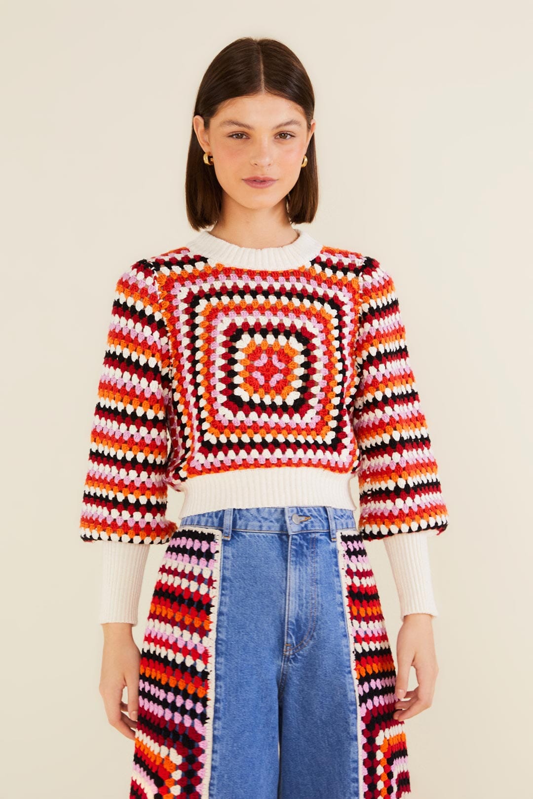 Multicolor Crochet Sweater