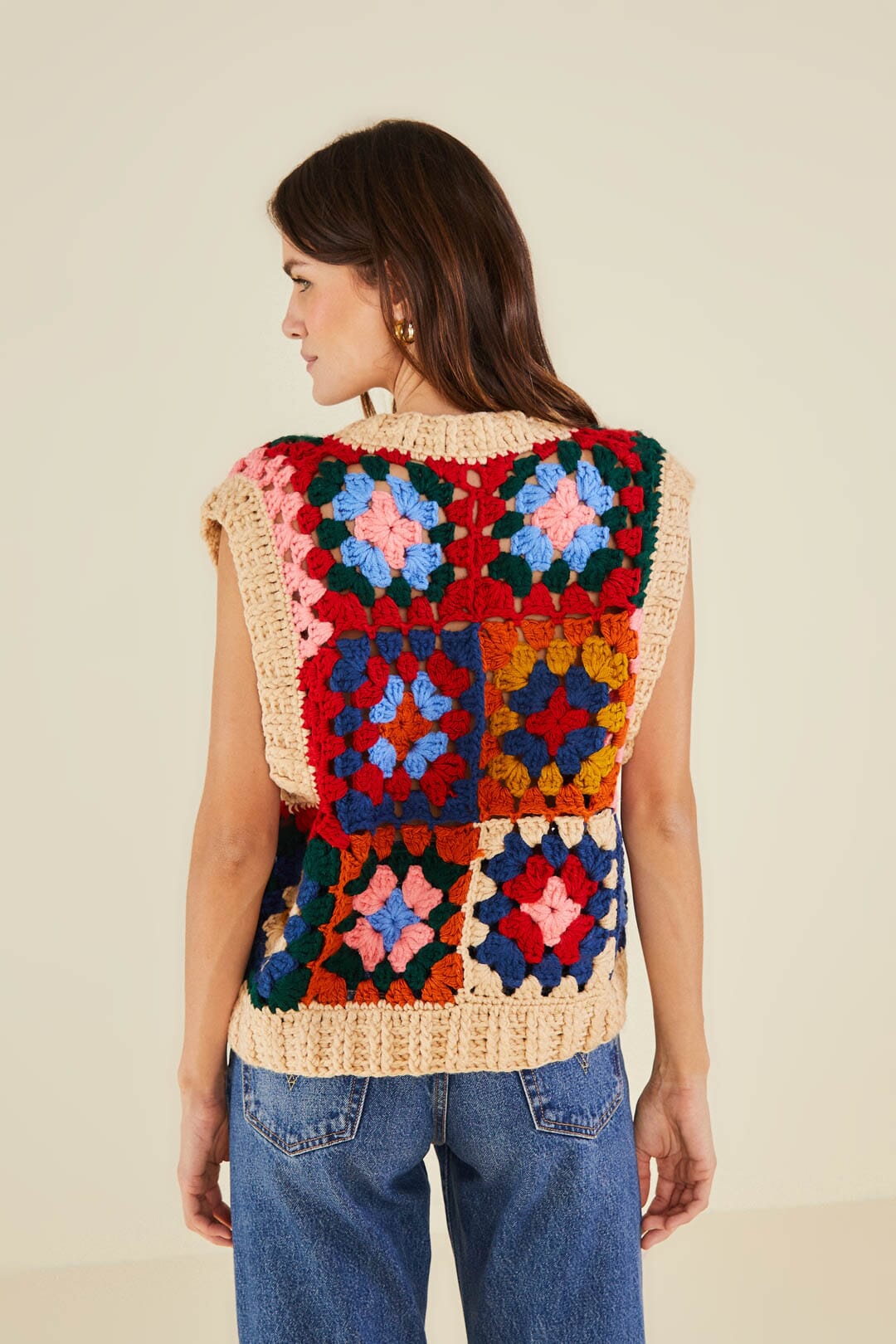Multicolor Patchwork Crochet Vest – FARM Rio