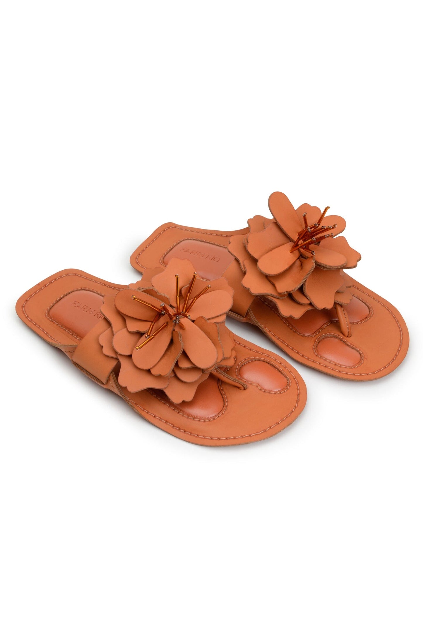 Caramel Flower Flat Sandal