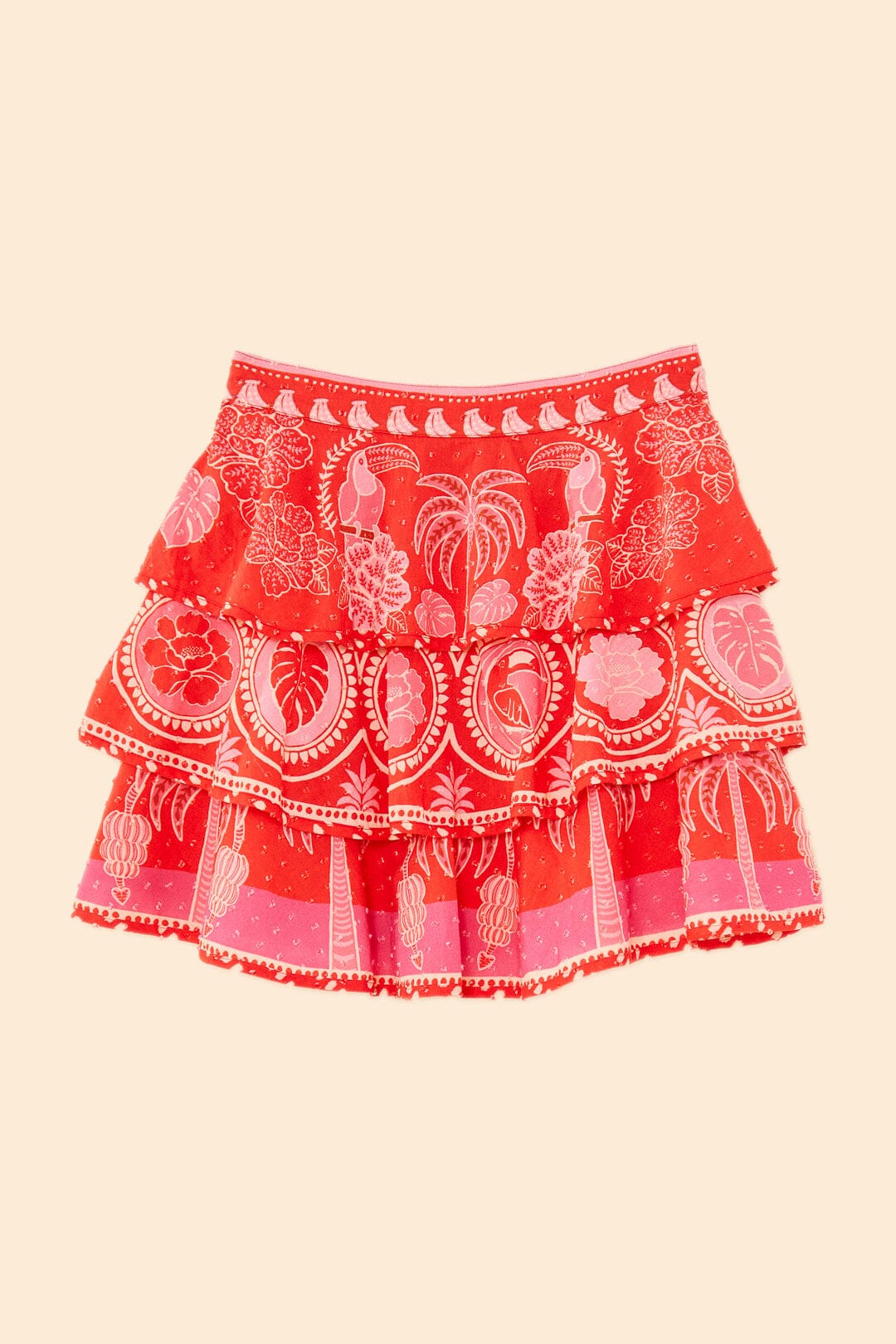 Red Summer Sunrise Mini Skirt