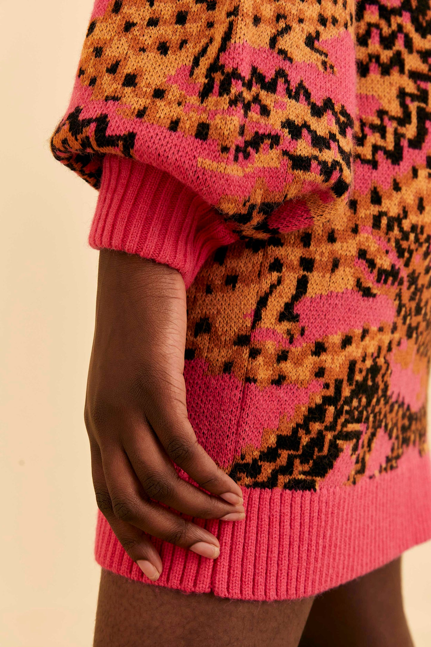 Pink Croco Sweater Dress