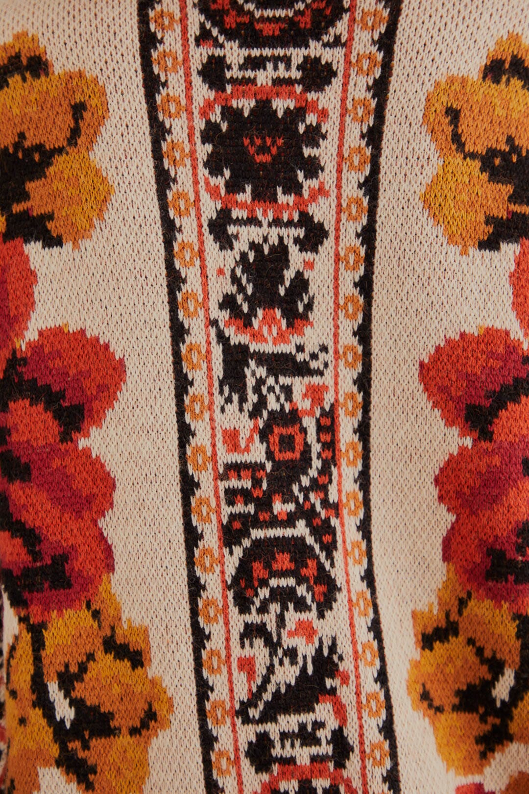 Winter Tapestry Knit Sweater Dress