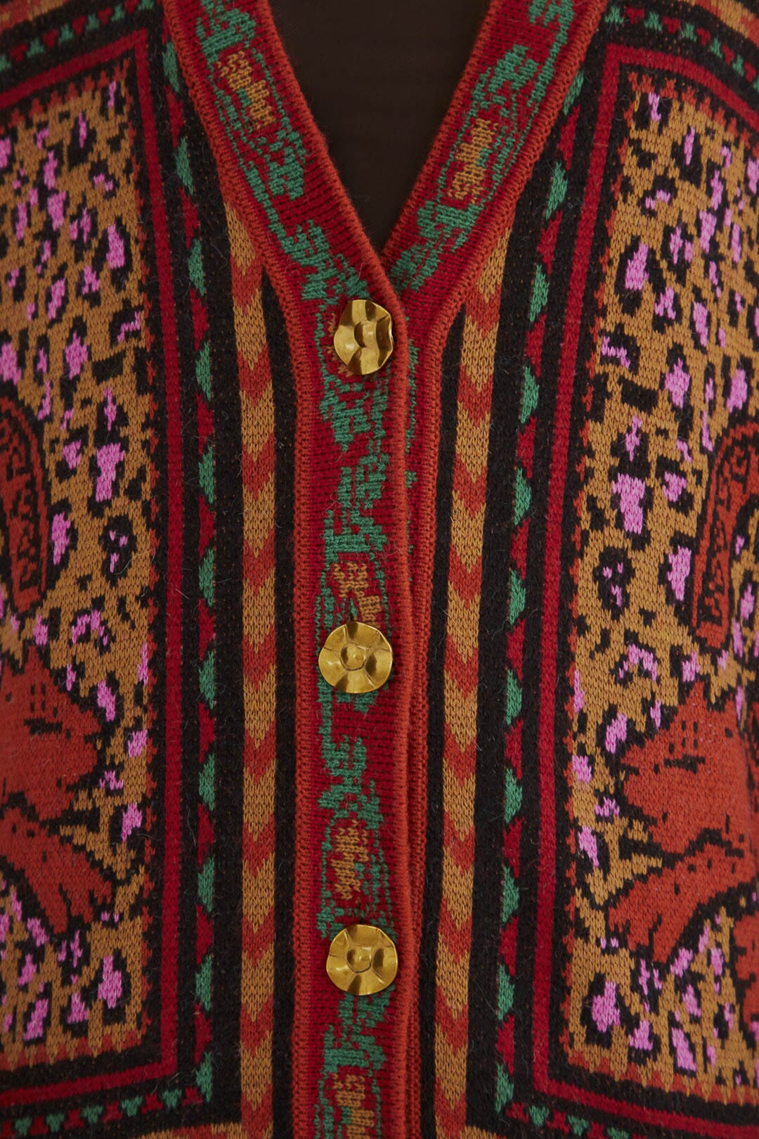 Mixed Tapestry Prints Knit Cardigan