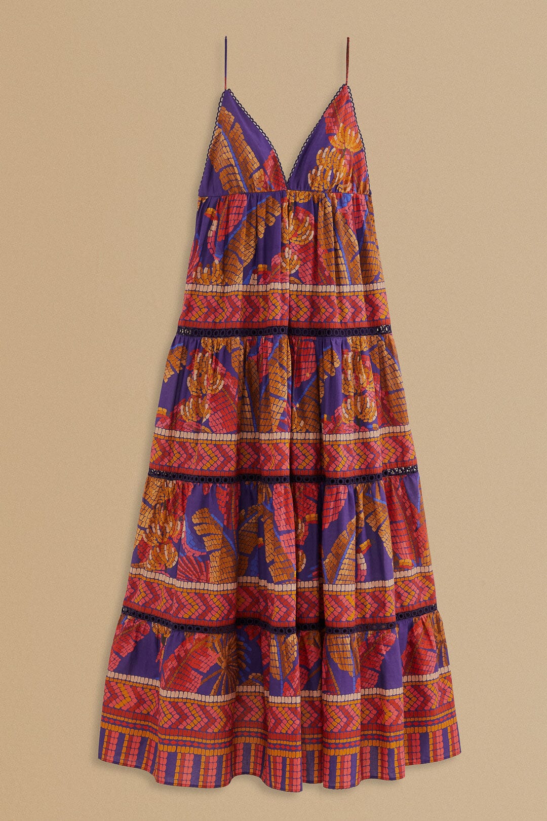 Blue Forest Mosaic Sleeveless Maxi Dress