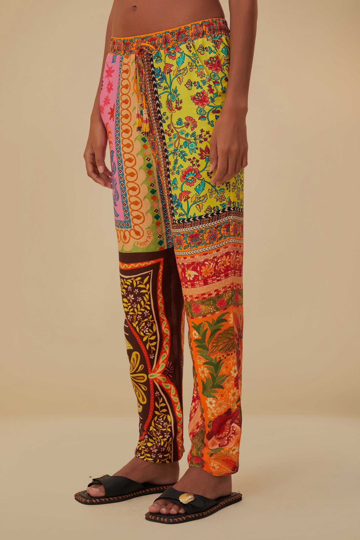 Multicolor Mixed Scarves Lenzing™ Ecovero™ Viscose Pants – FARM Rio