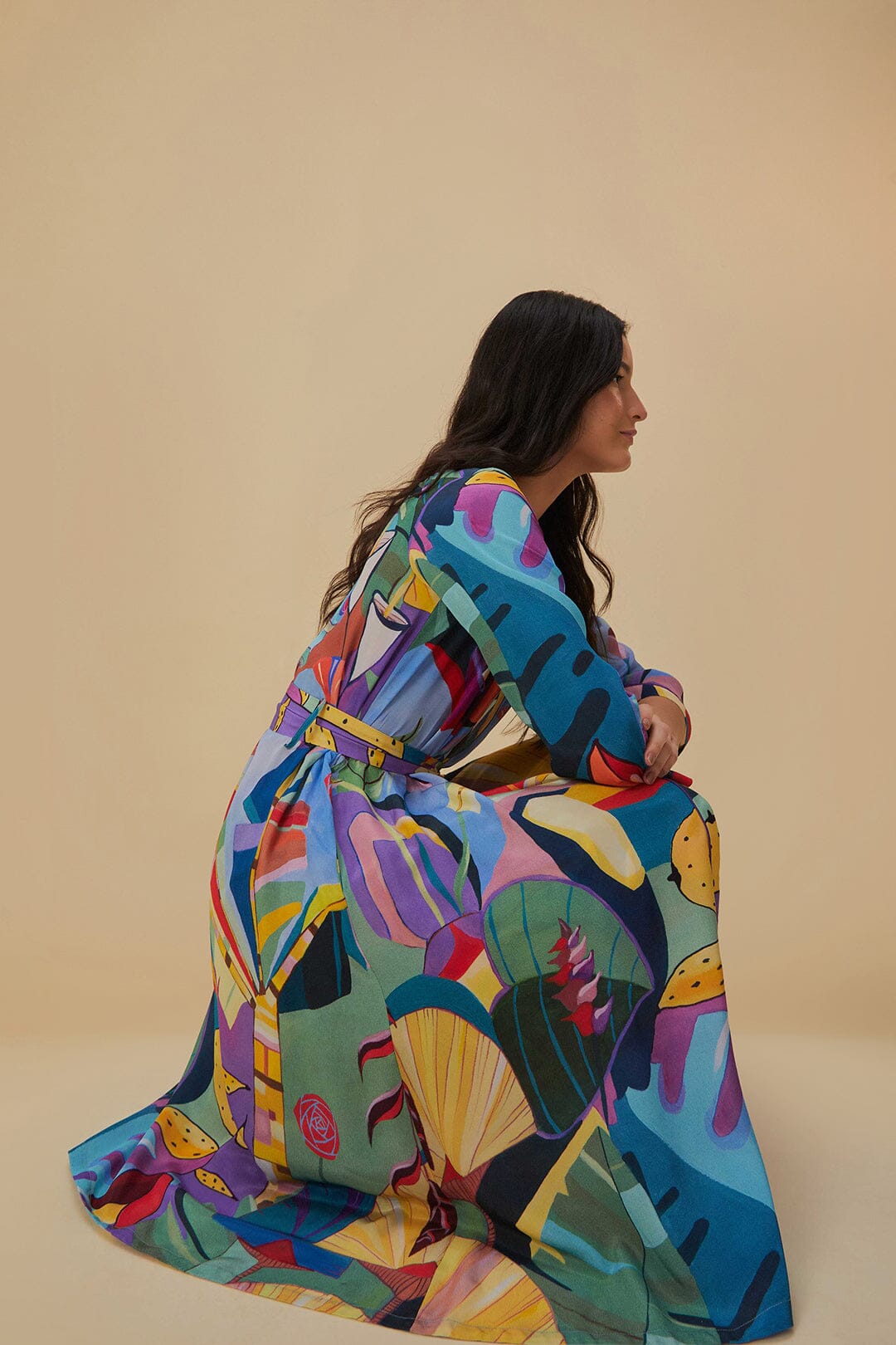 Tropical Scenario Multicolor Long Kimono