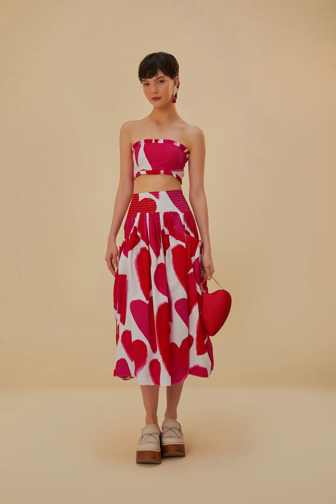 Off-White Painted Hearts Midi Skirt