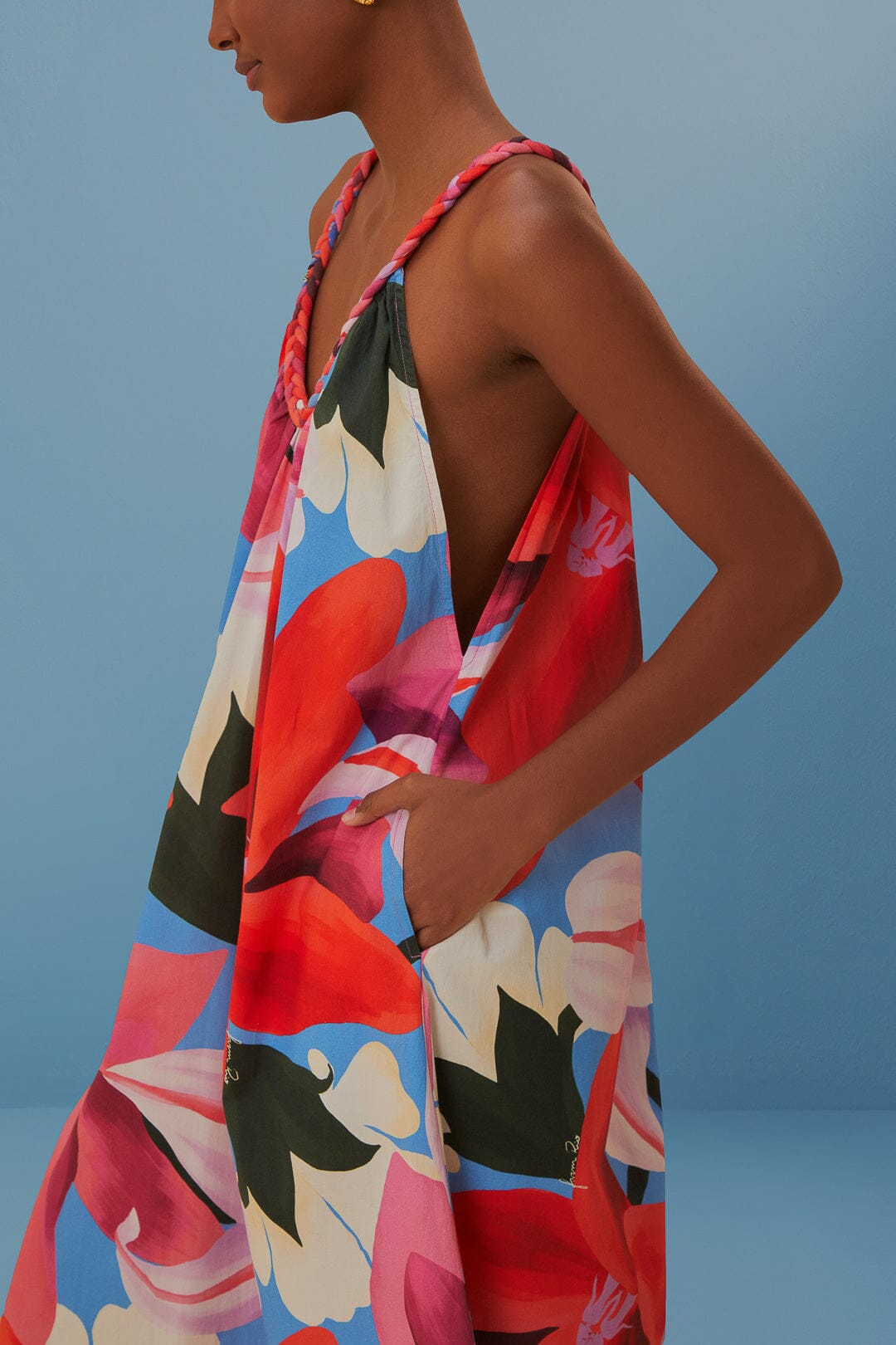 Watercolor Floral Sleeveless Cover Up
