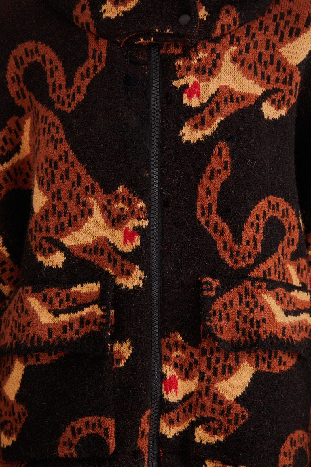 Black Leopards Knit Jacket