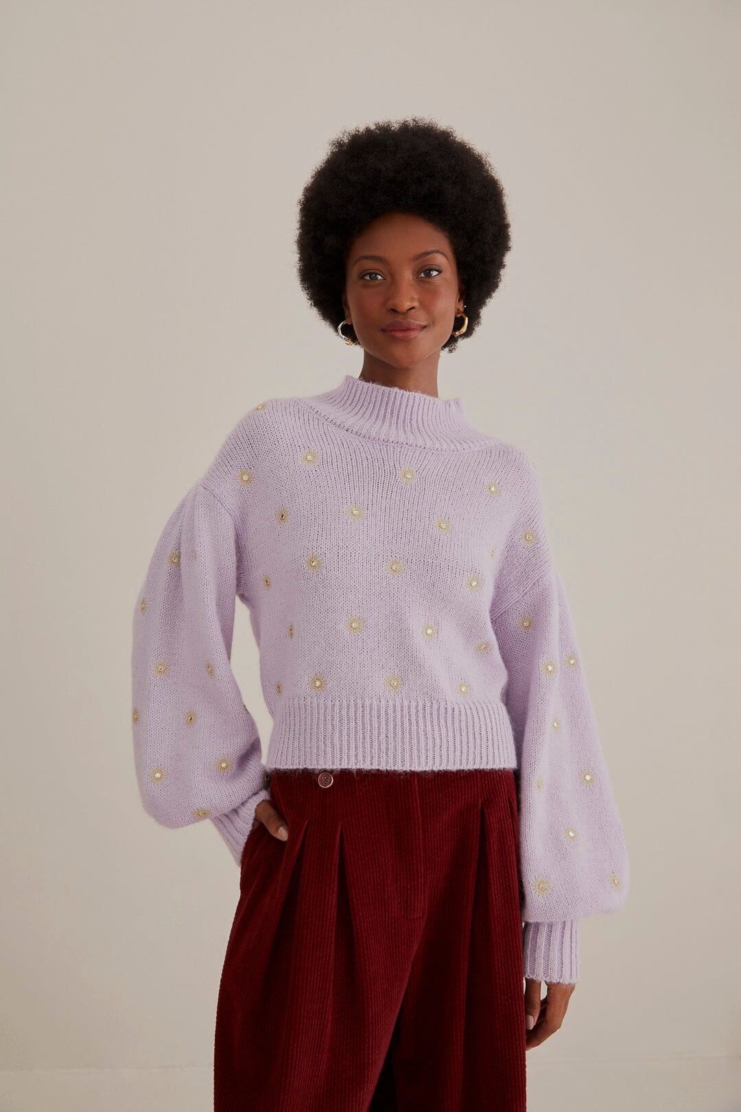 Mirror Embroidered Knit Sweater