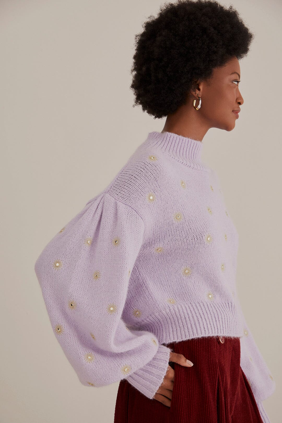 Mirror Embroidered Knit Sweater