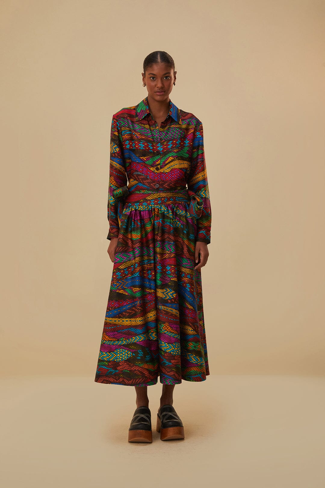 Multicolor Mirage Midi Skirt